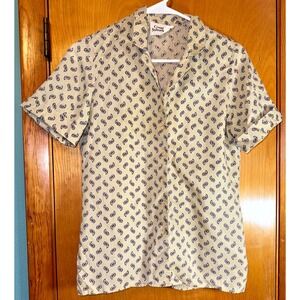 Country Suburbans Vintage Womens Paisley Short Sleeve Button Up Shirt Size 10
